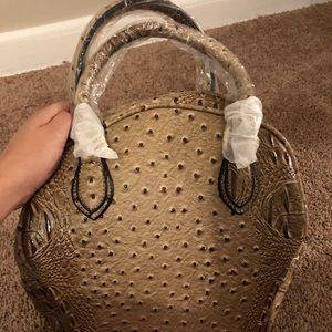 Ostrich handbag with wallet